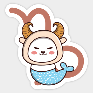 Capricorn Zodiac Cat Sticker